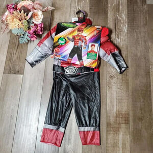 NWT Power Rangers Red Ranger Beast Morphers Halloween Costume 2T With Muscles